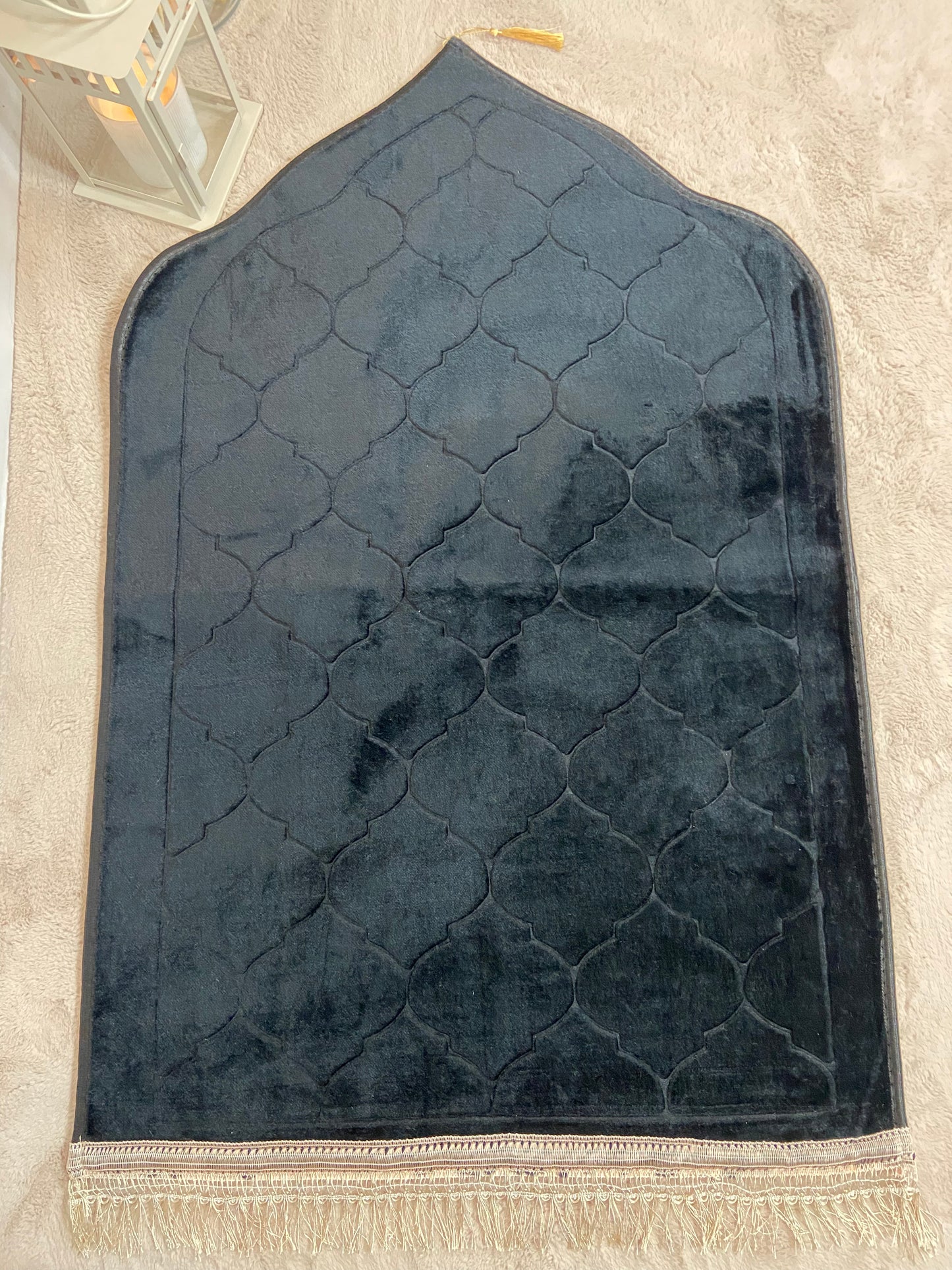 Tapis de prière Noir Épais