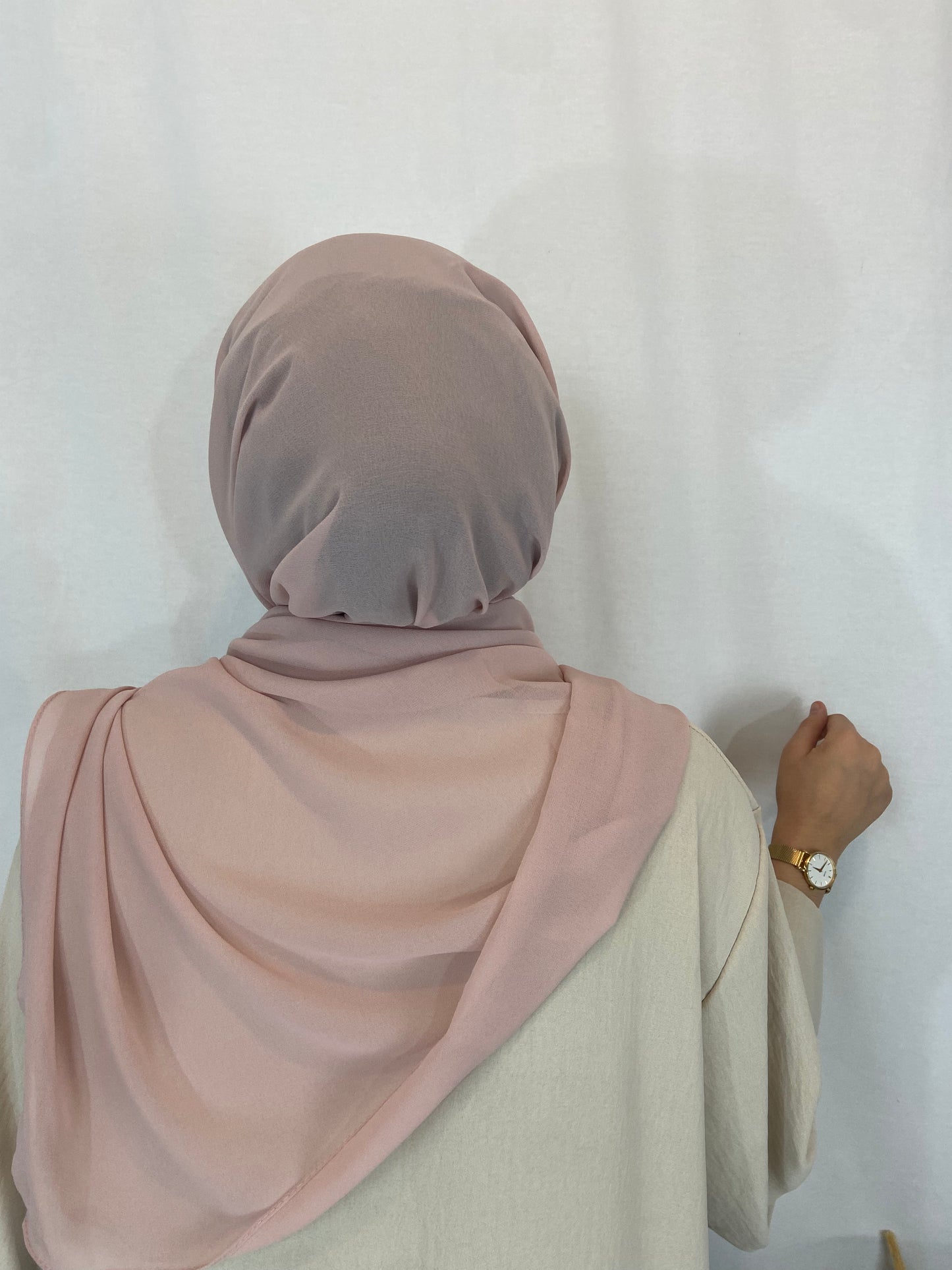 Hijab Mousseline rose claire