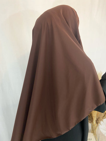 Khimar Soie de Médine Long Marron