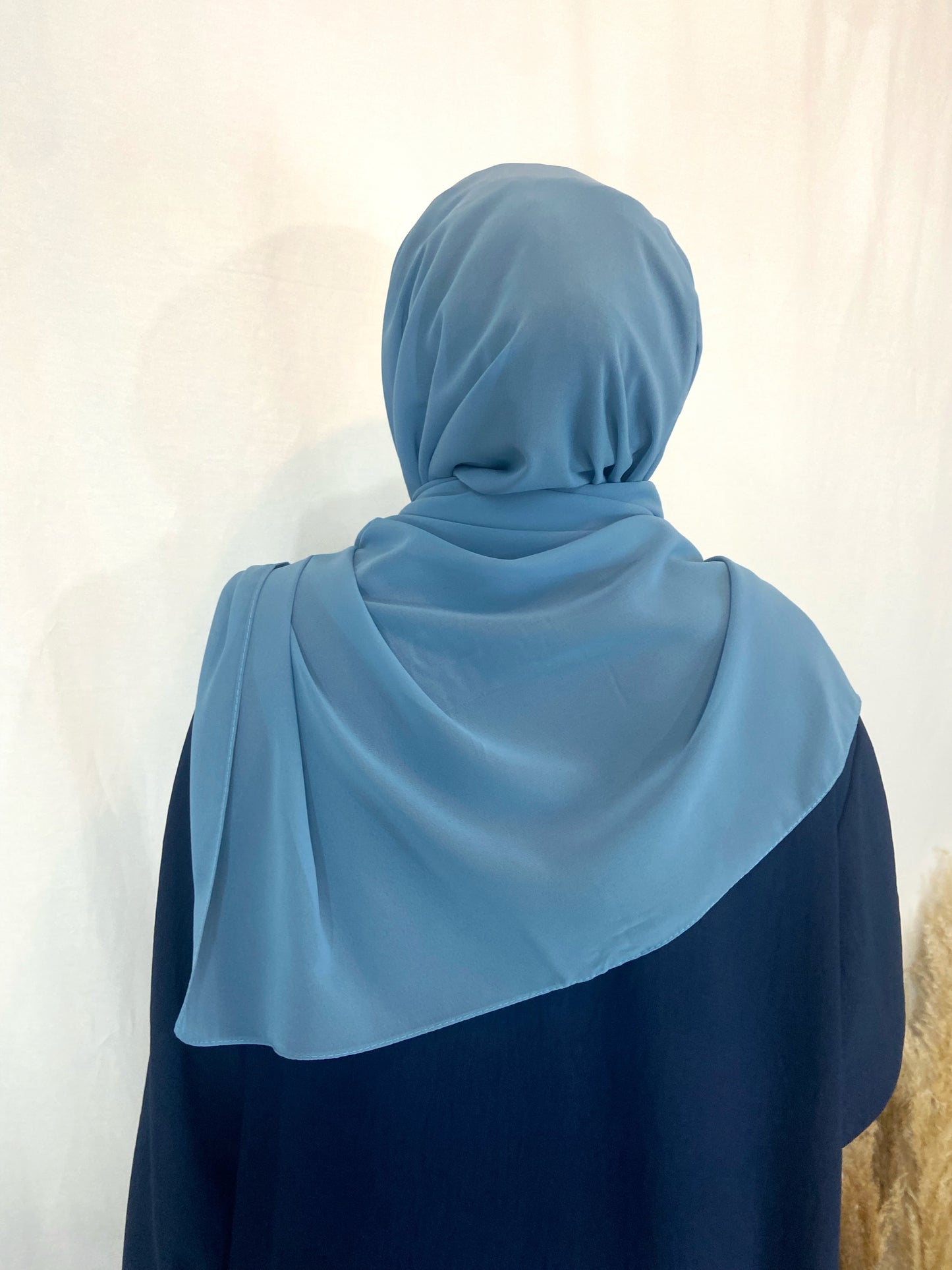 Hijab mousseline bleu