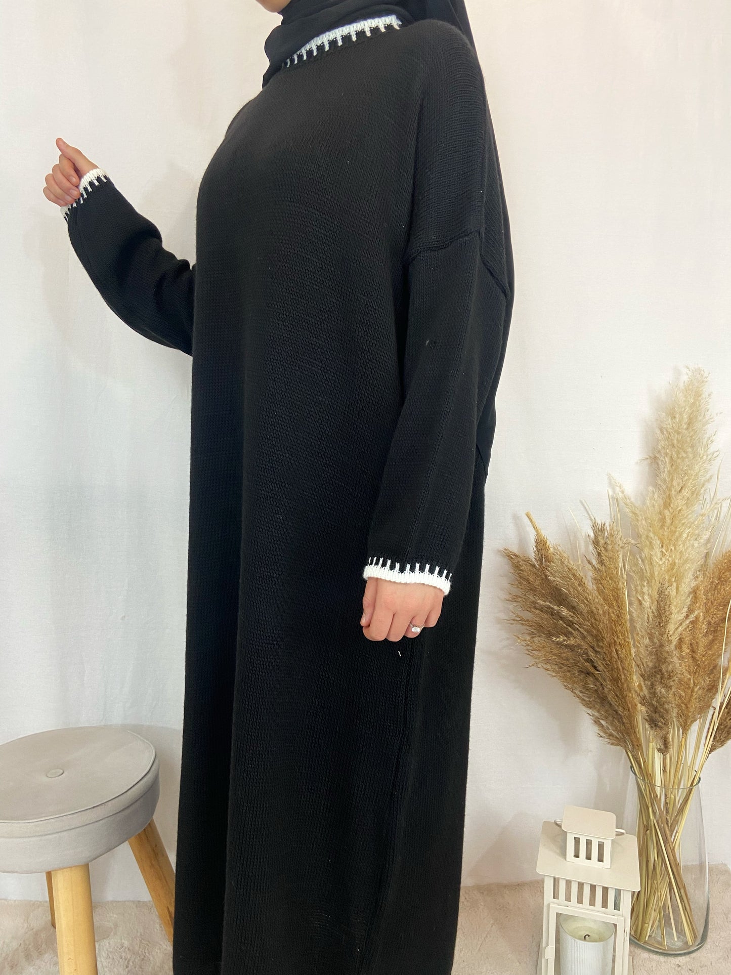 Robe longue surpiqûre noir