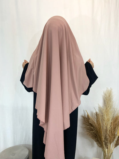 Khimar Soie de Médine Long rose pale