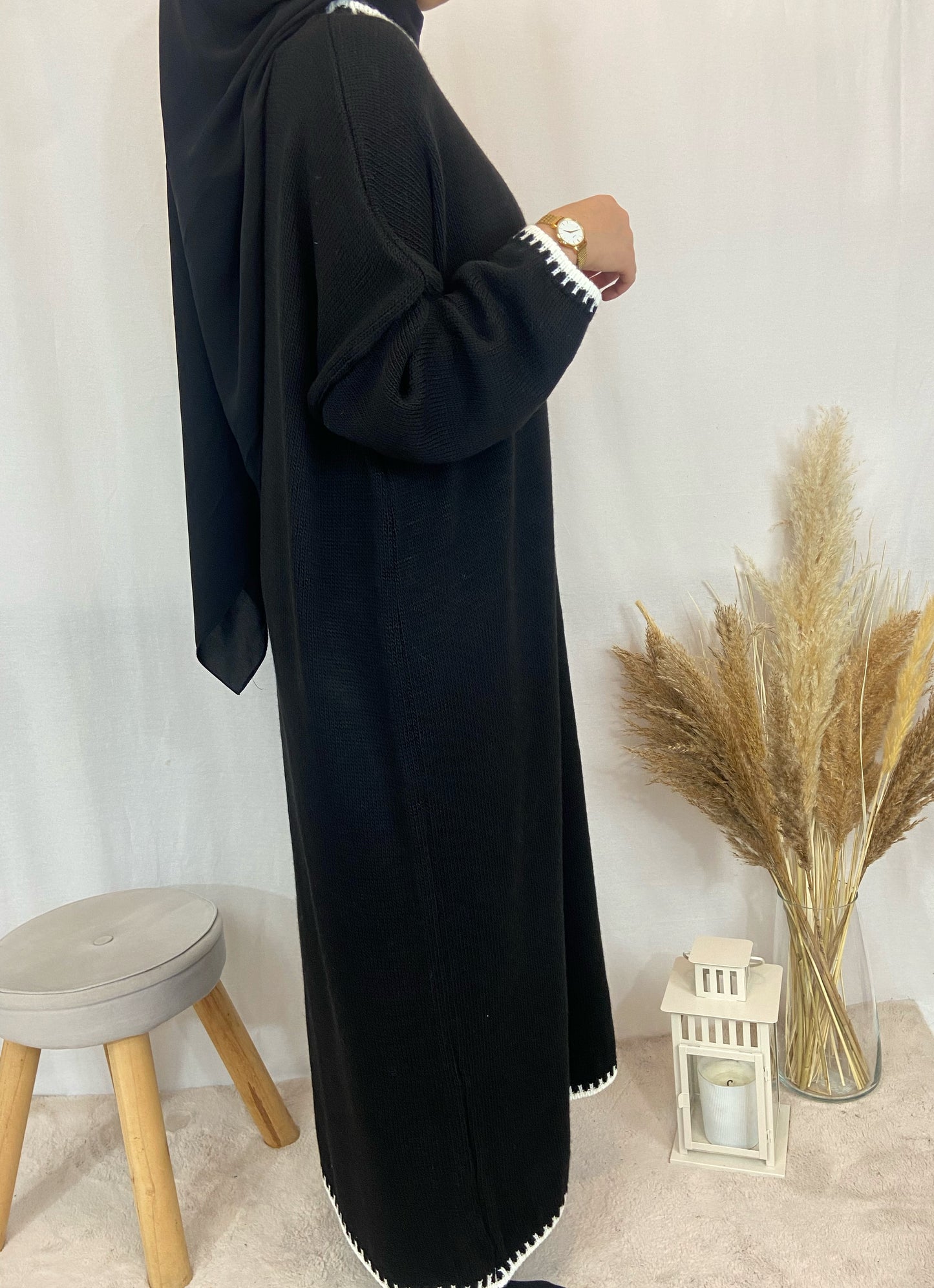 Robe longue surpiqûre noir