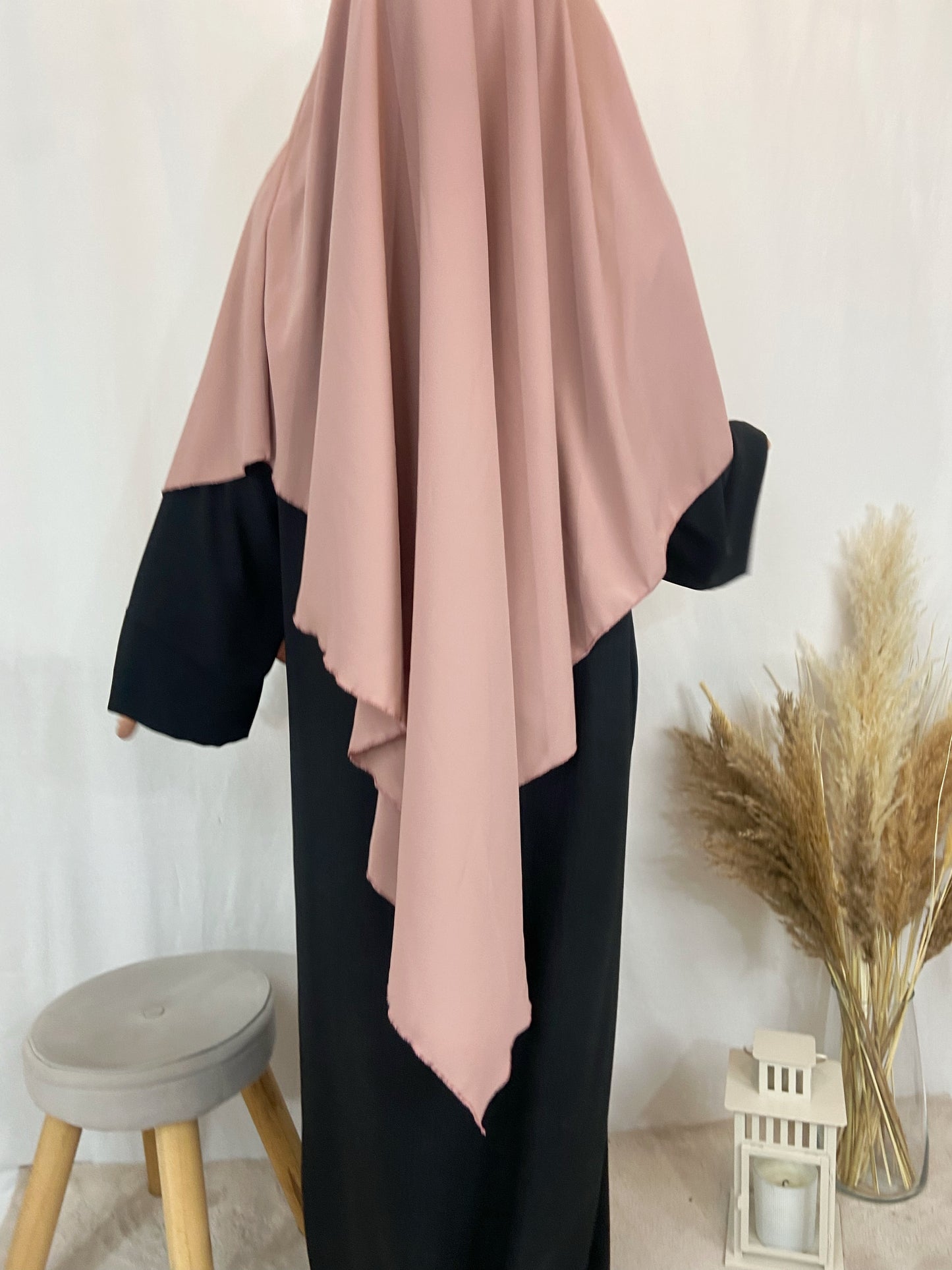 Khimar Soie de Médine Long rose pale