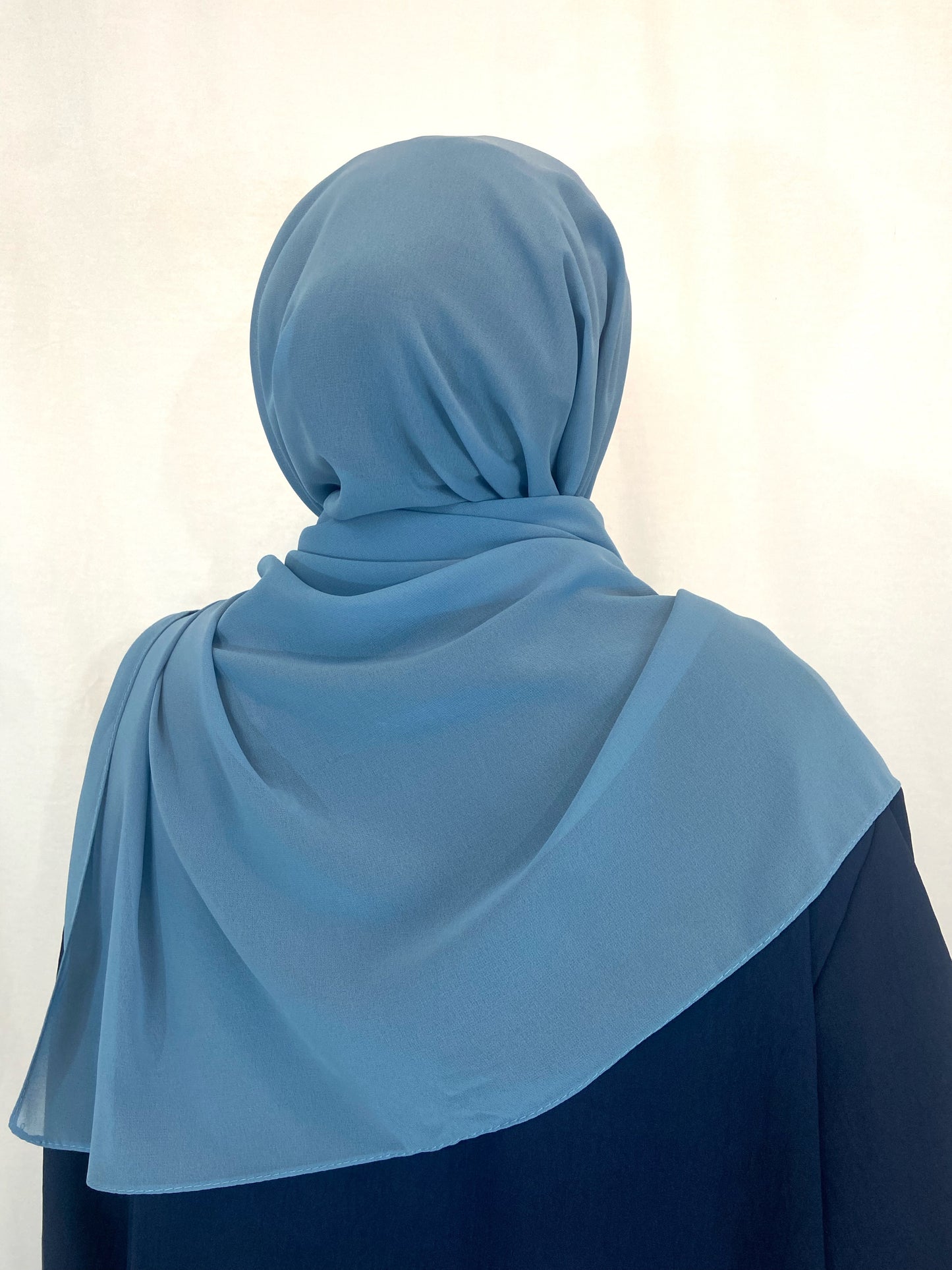 Hijab mousseline bleu