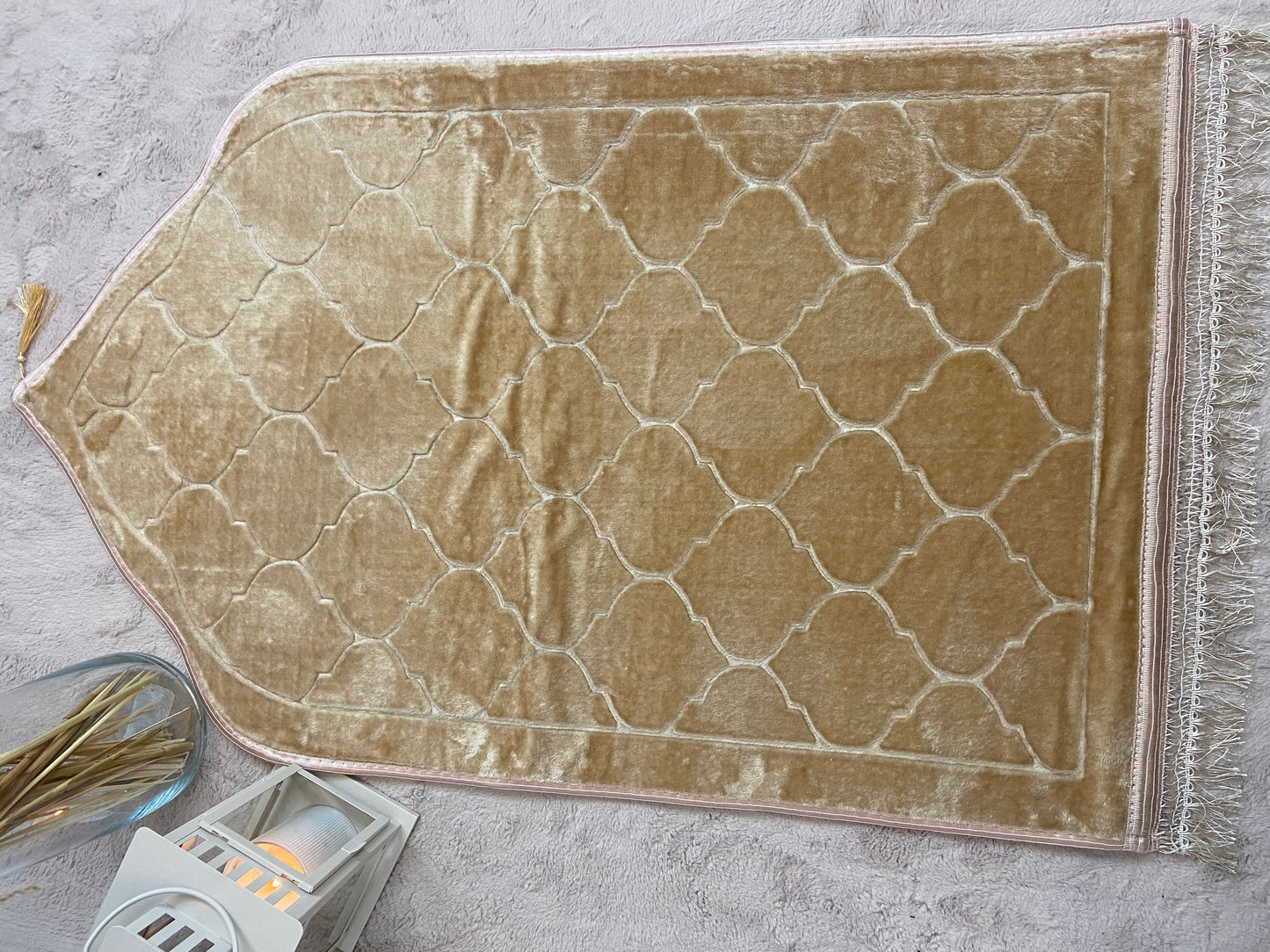 Tapis de prière beige