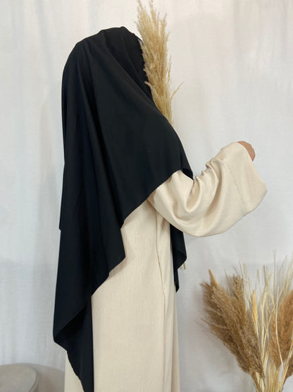 Khimar soie de Médine long noir