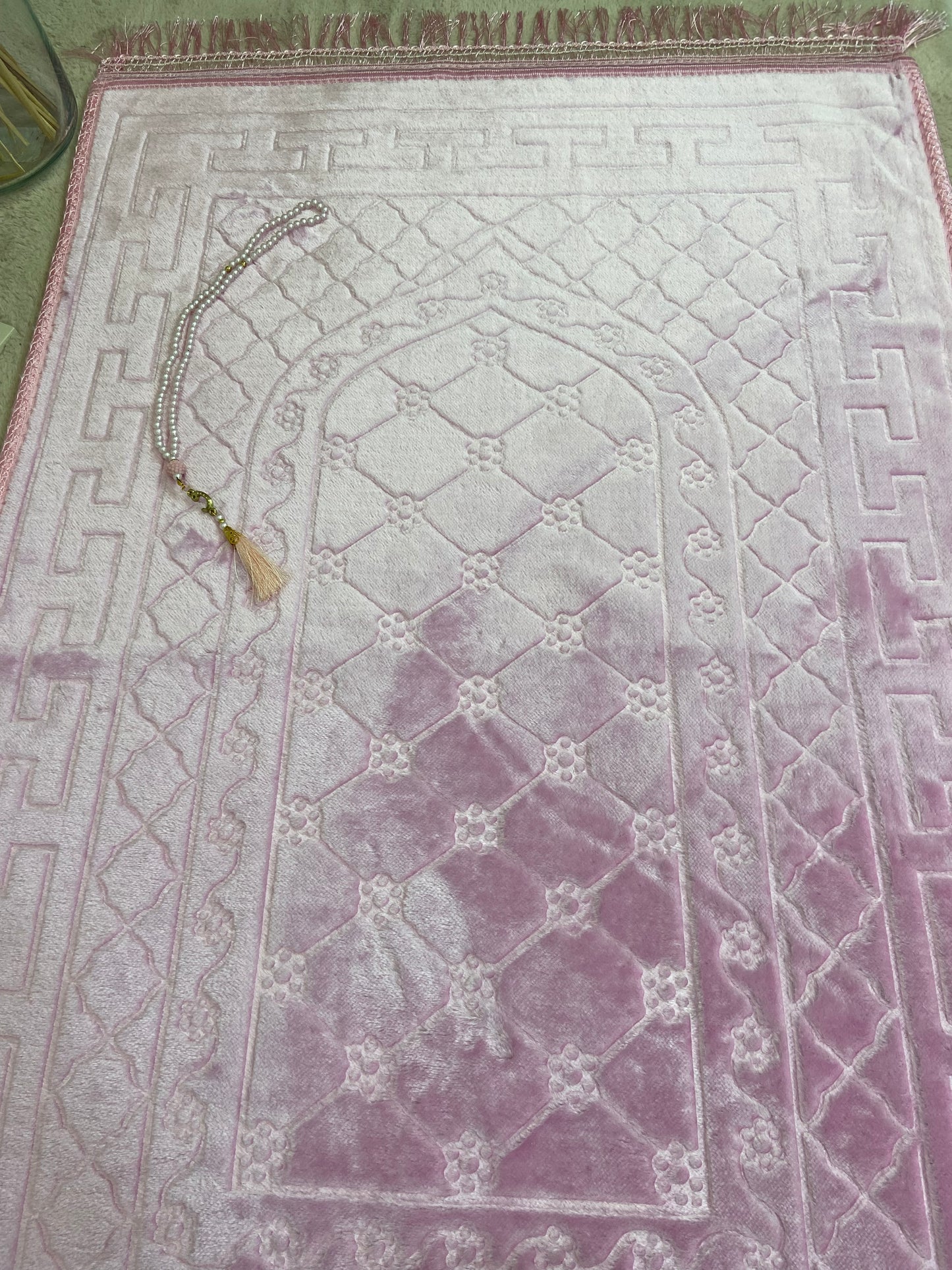 Tapis de prière rose