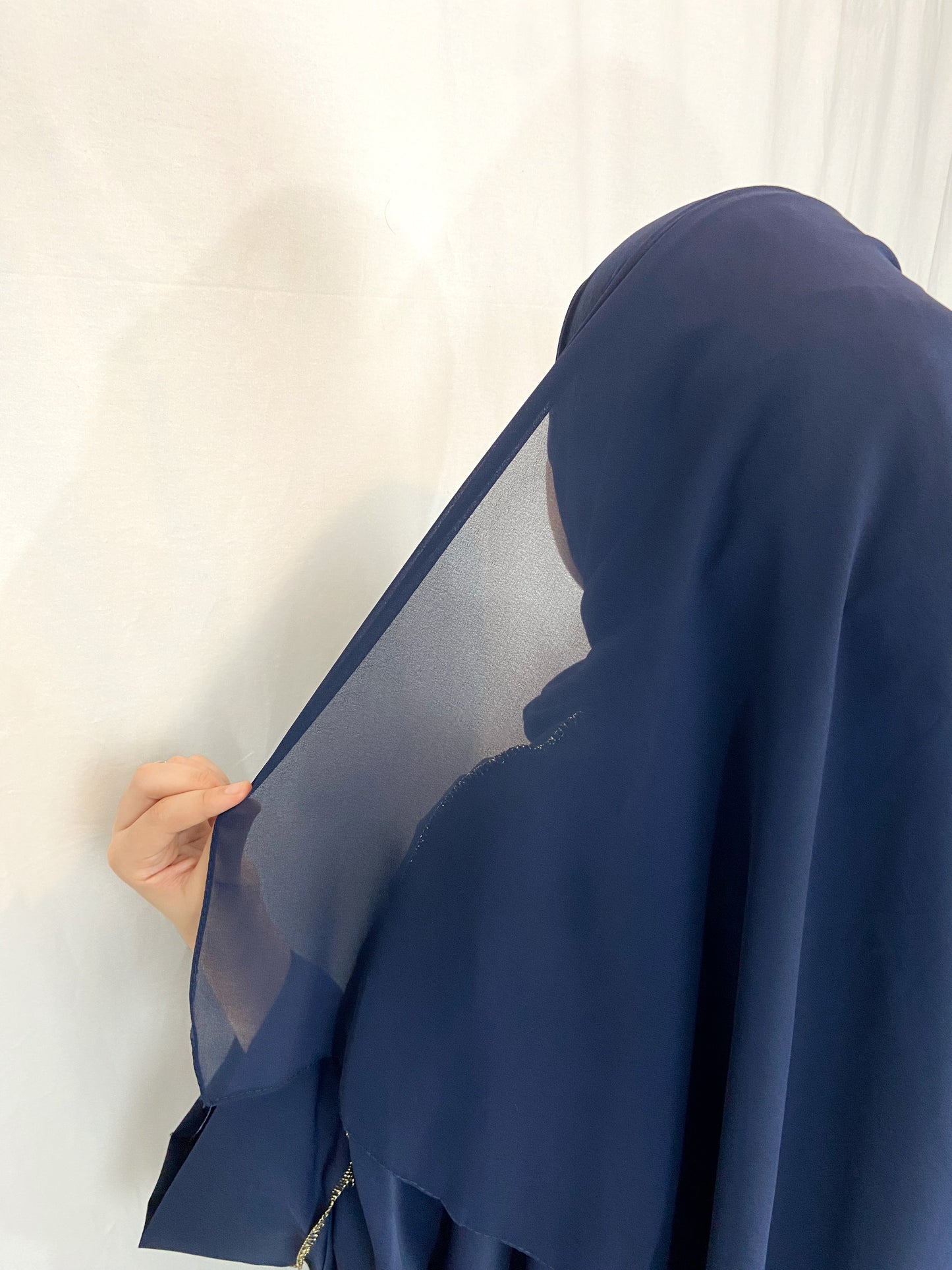 Hijab Mousseline bleu foncé