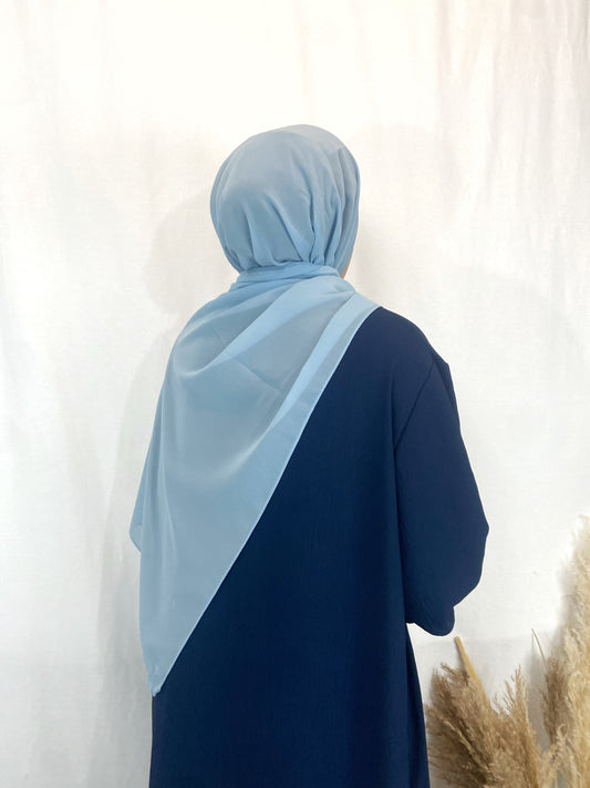 Hijab Mousseline bleu claire