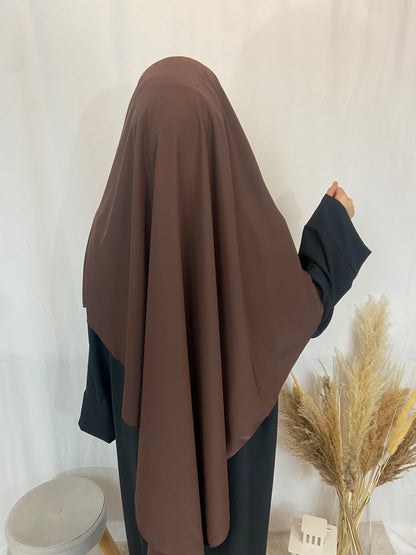 Khimar Soie de Médine Long Marron