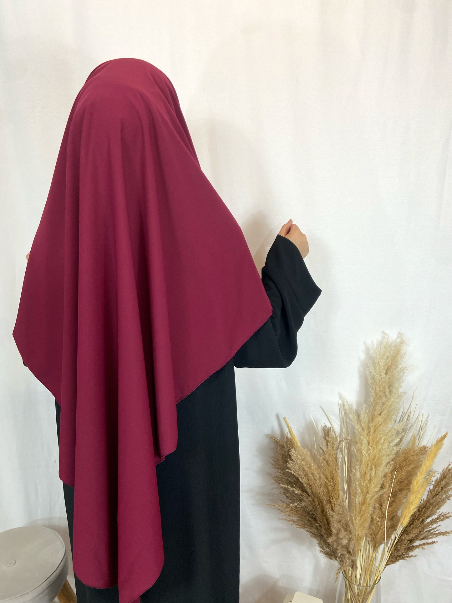 Khimar soie de Médine Long Bordeaux