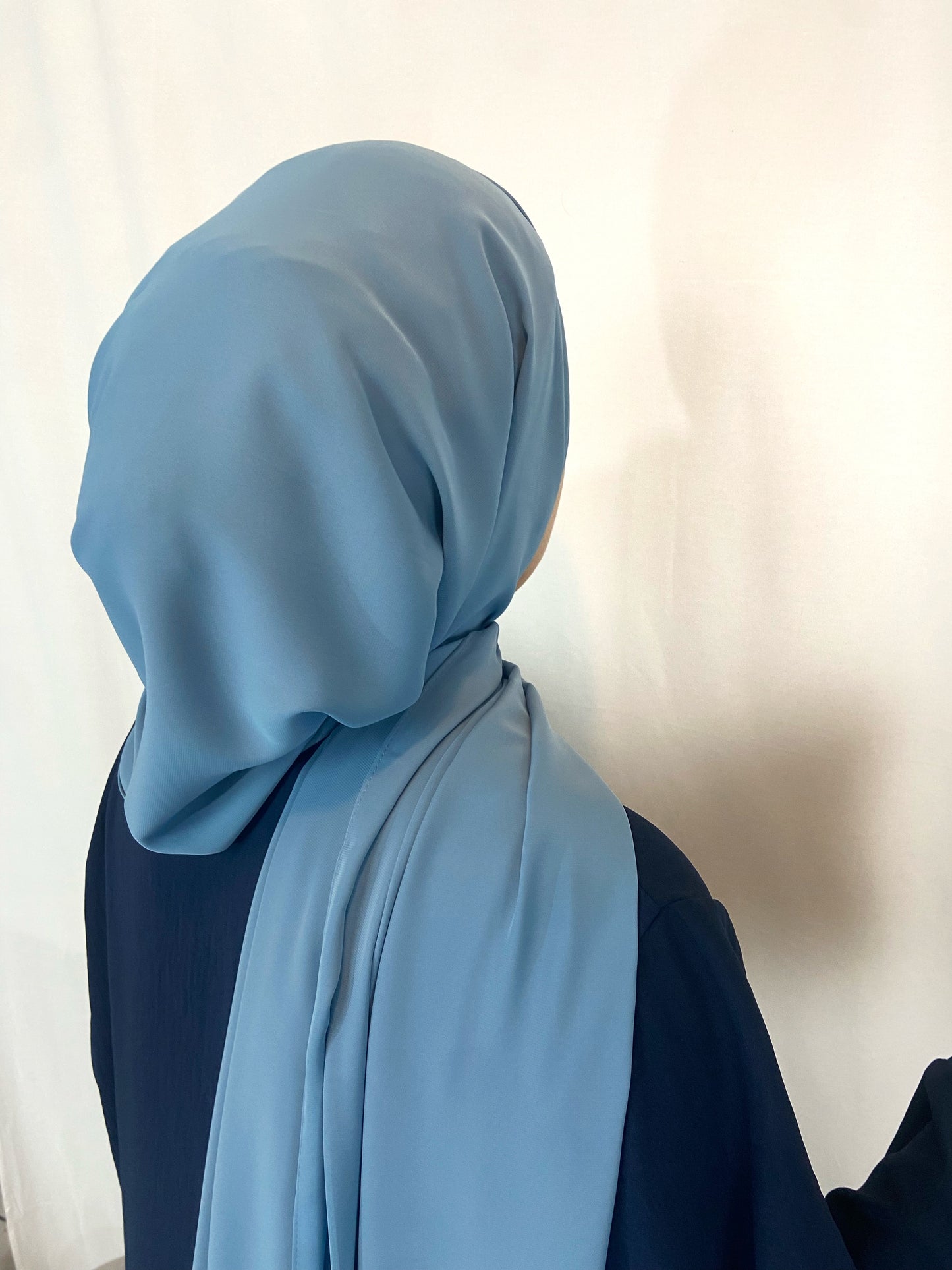 Hijab soie de Médine Bleu