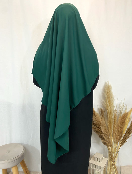 Khimar Soie de Médine long vert sapin