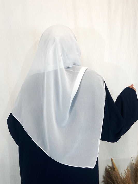 Hijab mousseline blanc