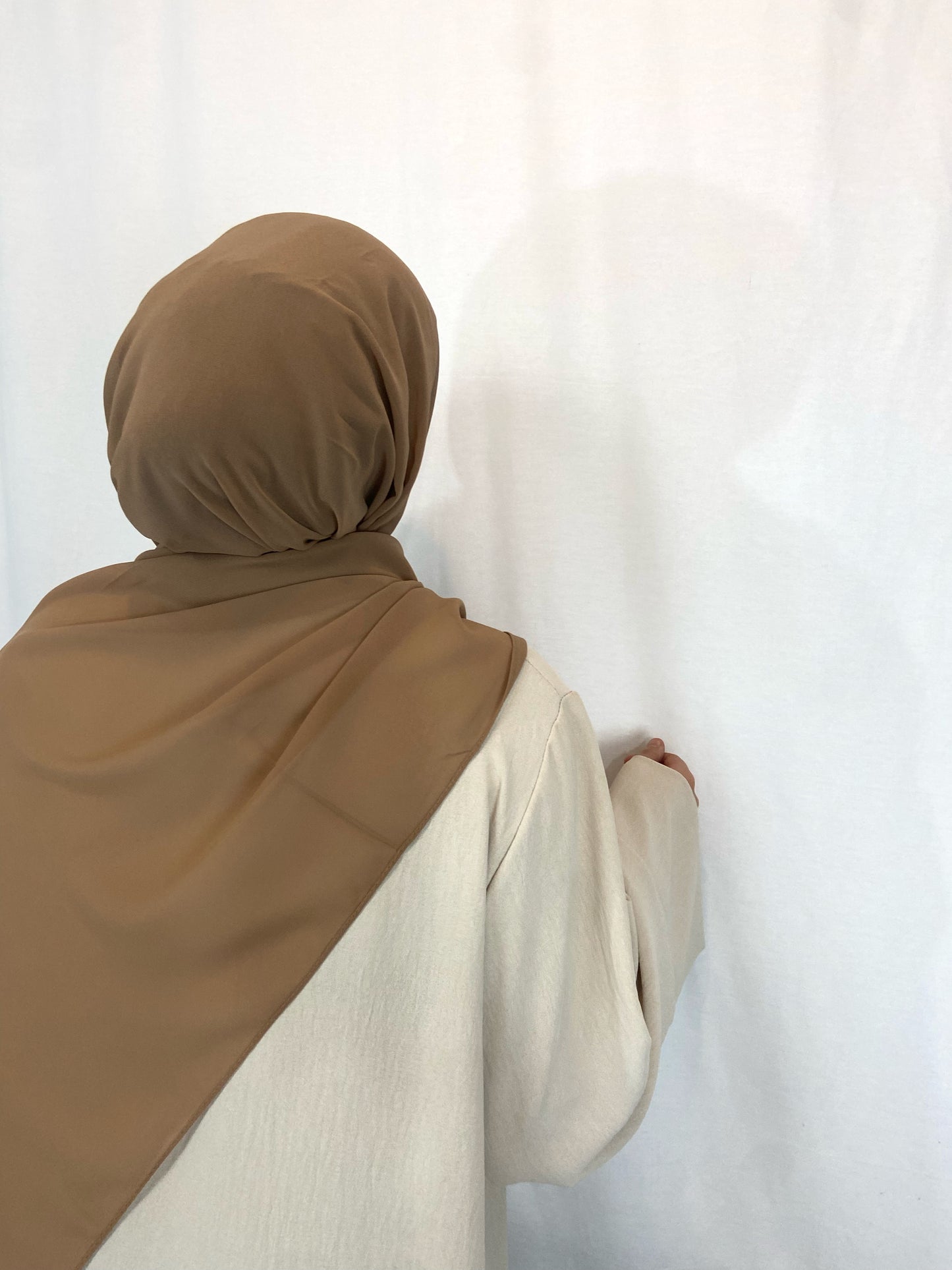 Hijab mousseline beige foncé